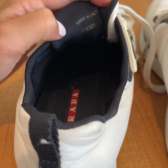 Authentic Prada white sneakers platform shoes + laces - Picture 3 of 6
